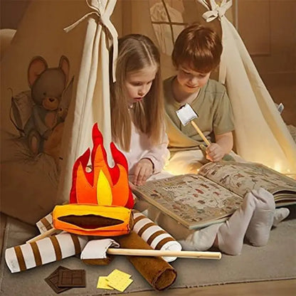 Ensemble de jeu de feu de camp S'mores en peluche, 16" | 40 cm