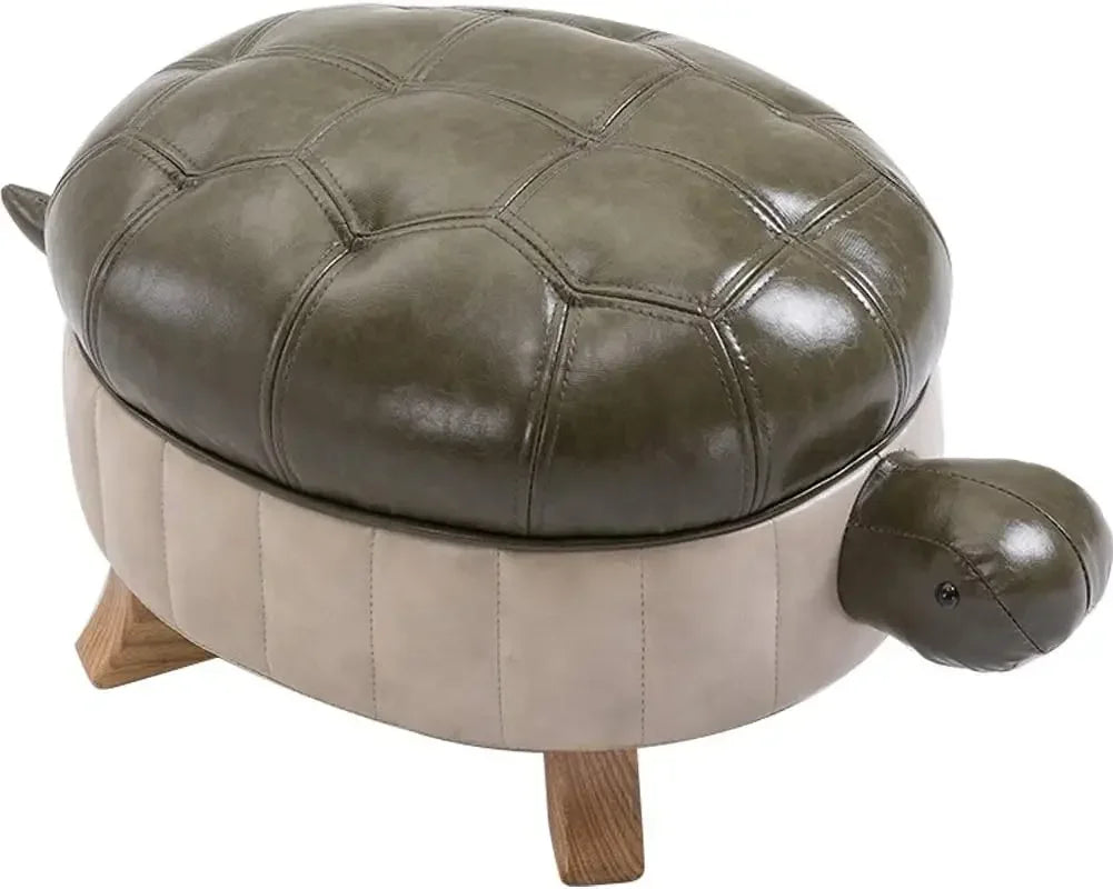 Turtle Time Faux Leather Ottoman - Five Colors