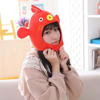 Puffer Fish Plush Headgear | Novelty Aquatic Costume Hat