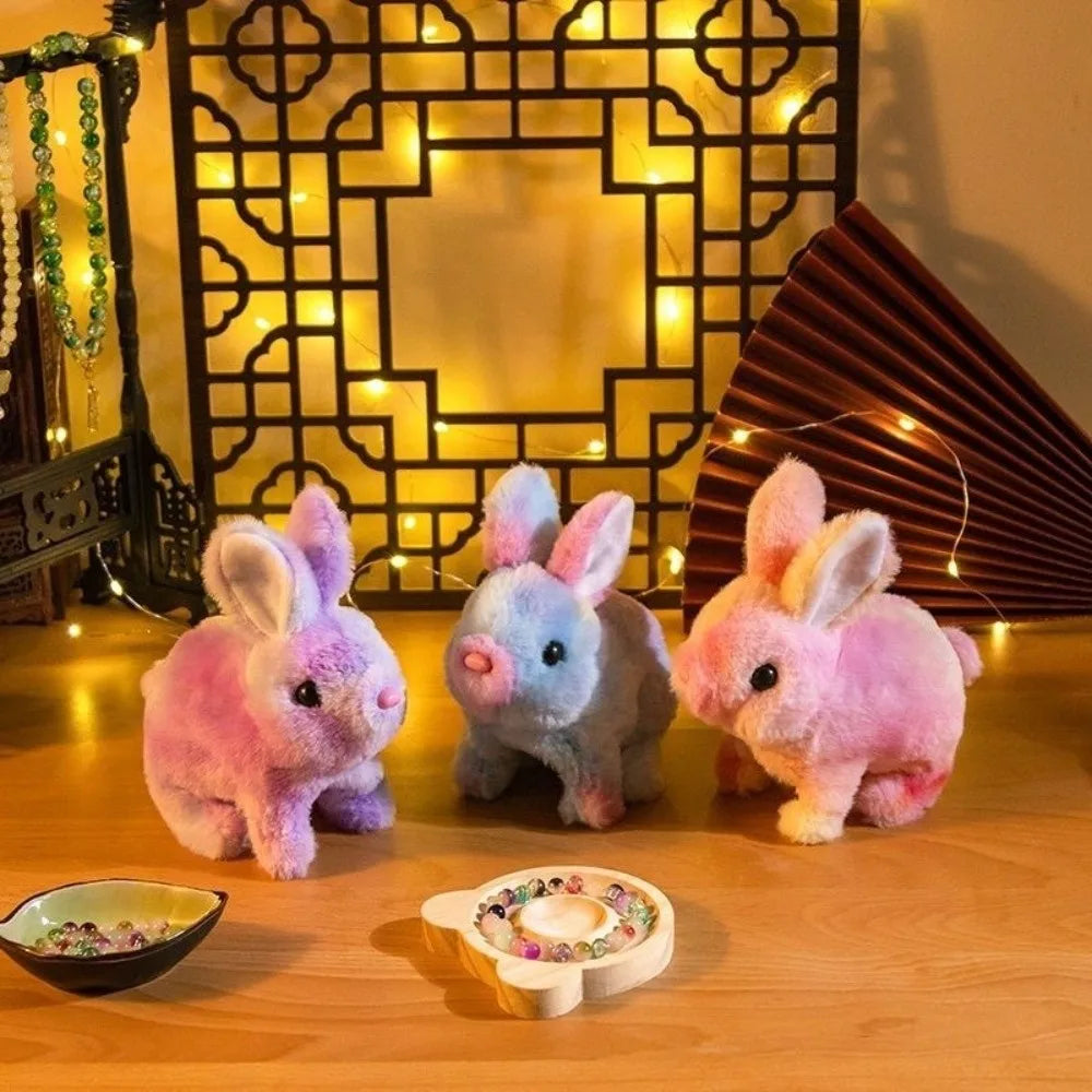Tie-Dye Electric Bunny Plushie, 4" | 10 cm - Batteries not Included