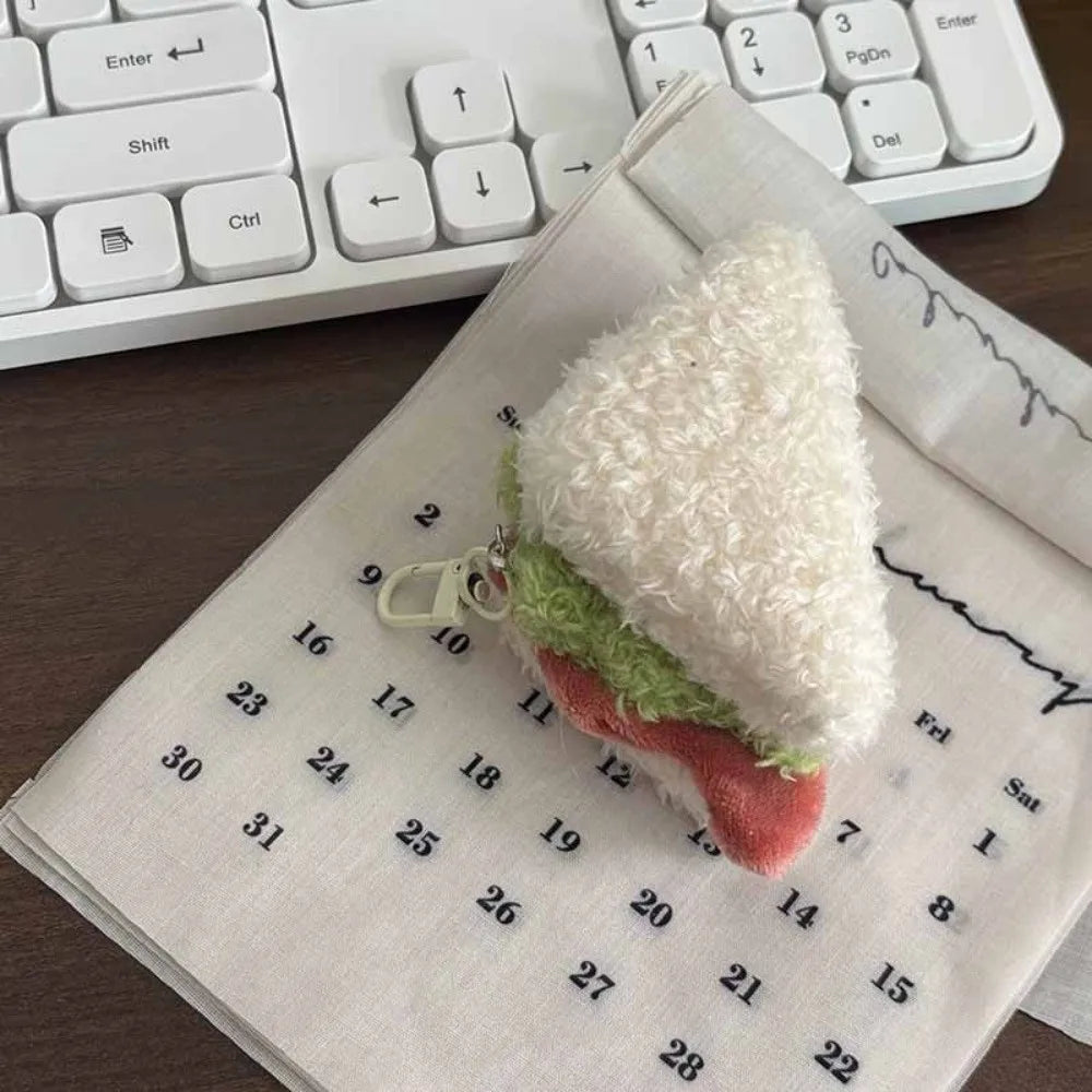Korean-Style Food Plush Keychain Set | Hamburger, Sandwich & Snack Pendants