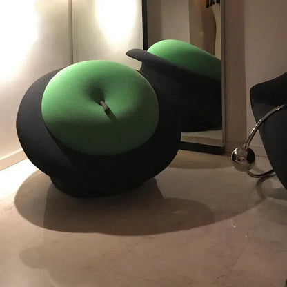 Black Hat & Apple Ottoman – Whimsical Home Decor