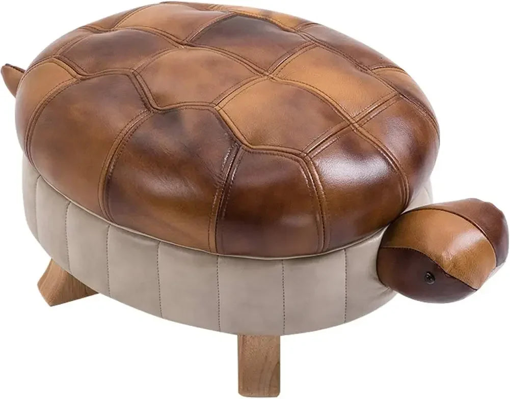 Turtle Time Faux Leather Ottoman - Five Colors