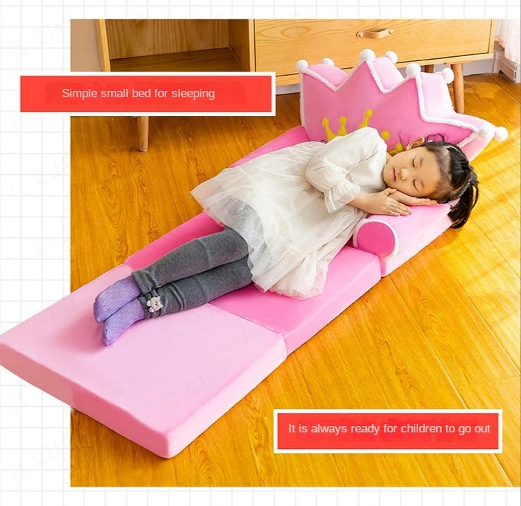 Red Rabbit Children's Reading Chair with Fold-Out Nap Mat