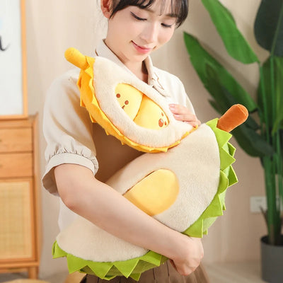 Tearable Durian Plushie | Detachable Stress-Relief Stuffed Fruit Toy