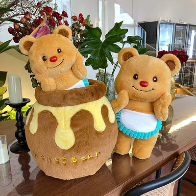 Plushie Honey Pot with Bear Stuffed Animal