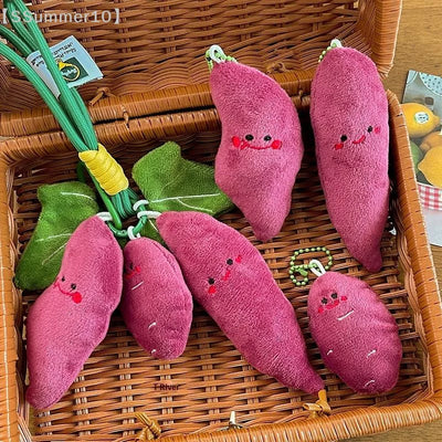Kawaii Purple Sweet Potato Plush Keychain | Cute Stuffed Vegetable Pendant
