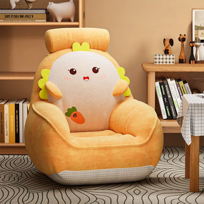 Asiento de peluche para niños con temática de comida