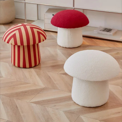 Cozy Cap Plush Mushroom Ottoman - Five Colors