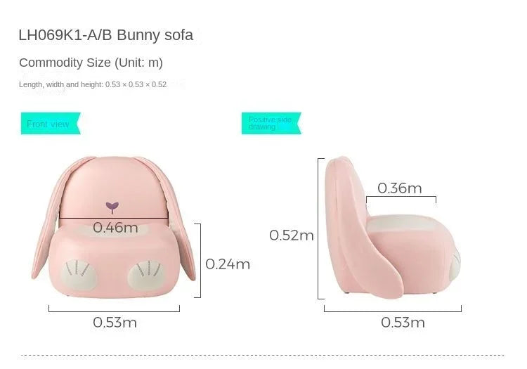 Bunny-Themed Children's Chair - Two Colors