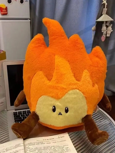 Plush Fire Backrest and Plush Toys – Soft Plush Cartoon Flame with Log Arms