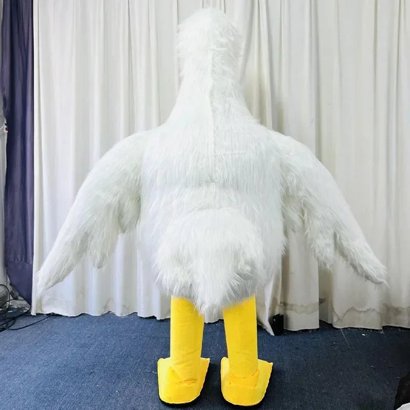 Plush Inflatable White Swan Costume