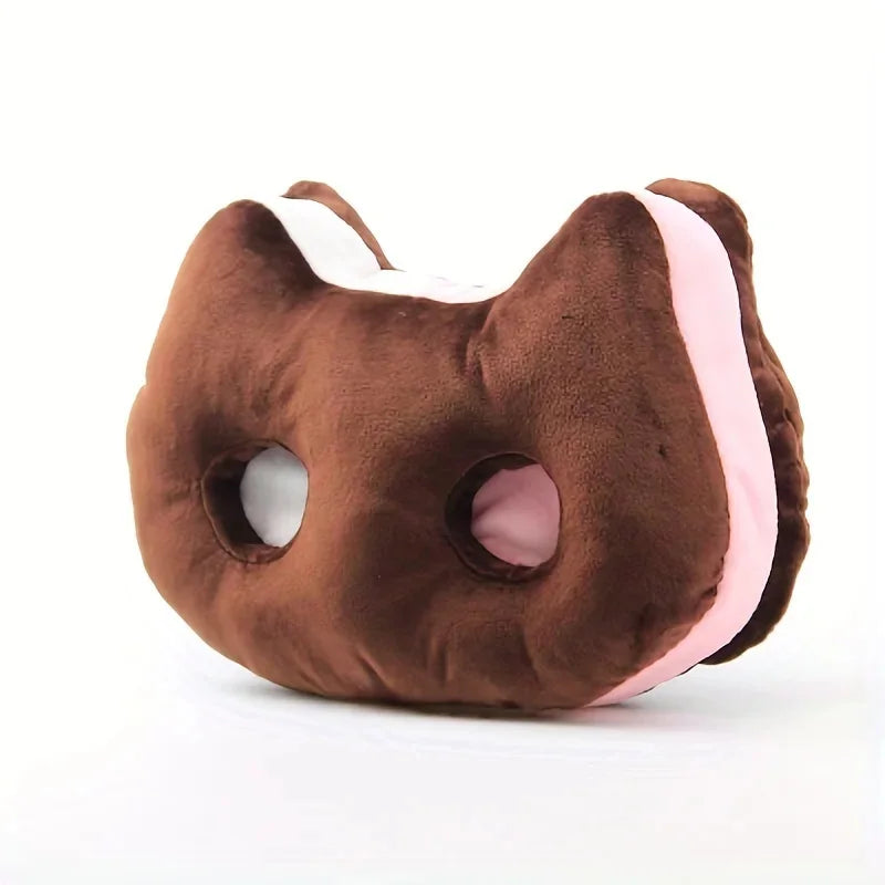 Cat Ice Cream Sandwich Plushie Seat Cushion, 9" | 25 cm