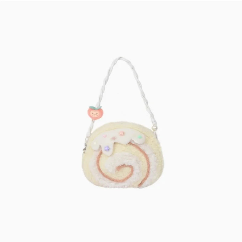 Cake Roll Plushie Shoulder Bag, 11"x9" | 28x23 cm