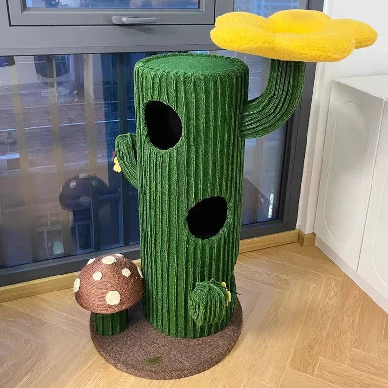 Árbol para gatos de lujo en forma de cactus - Apto para múltiples gatos