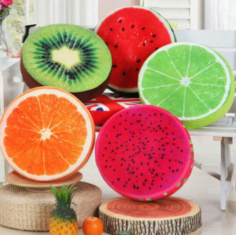 Sliced Fruit Seat Cushion Plushies, Six Styles, 13" | 32 cm