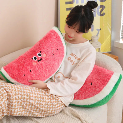 Giant Watermelon Plush Pillow – Slice Shaped Floor Cushion, 18-35" | 45-90 cm