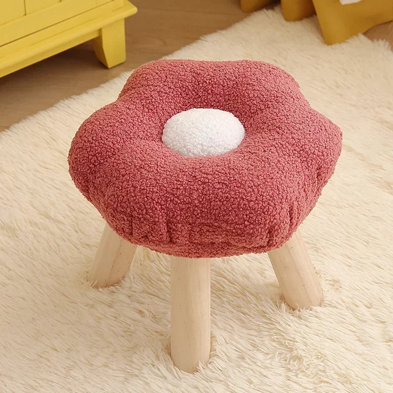 Plush Flower Stool – Five Colors - Cute, Comfy, and Functional