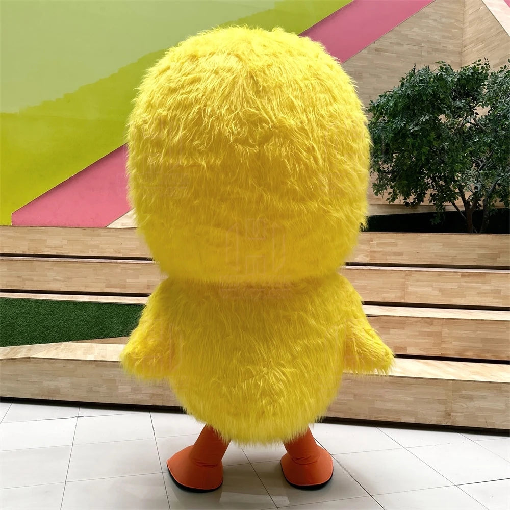 Plush Inflatable Yellow Chick Costume- heights 5-6 ft (1.5-1.85 meters)