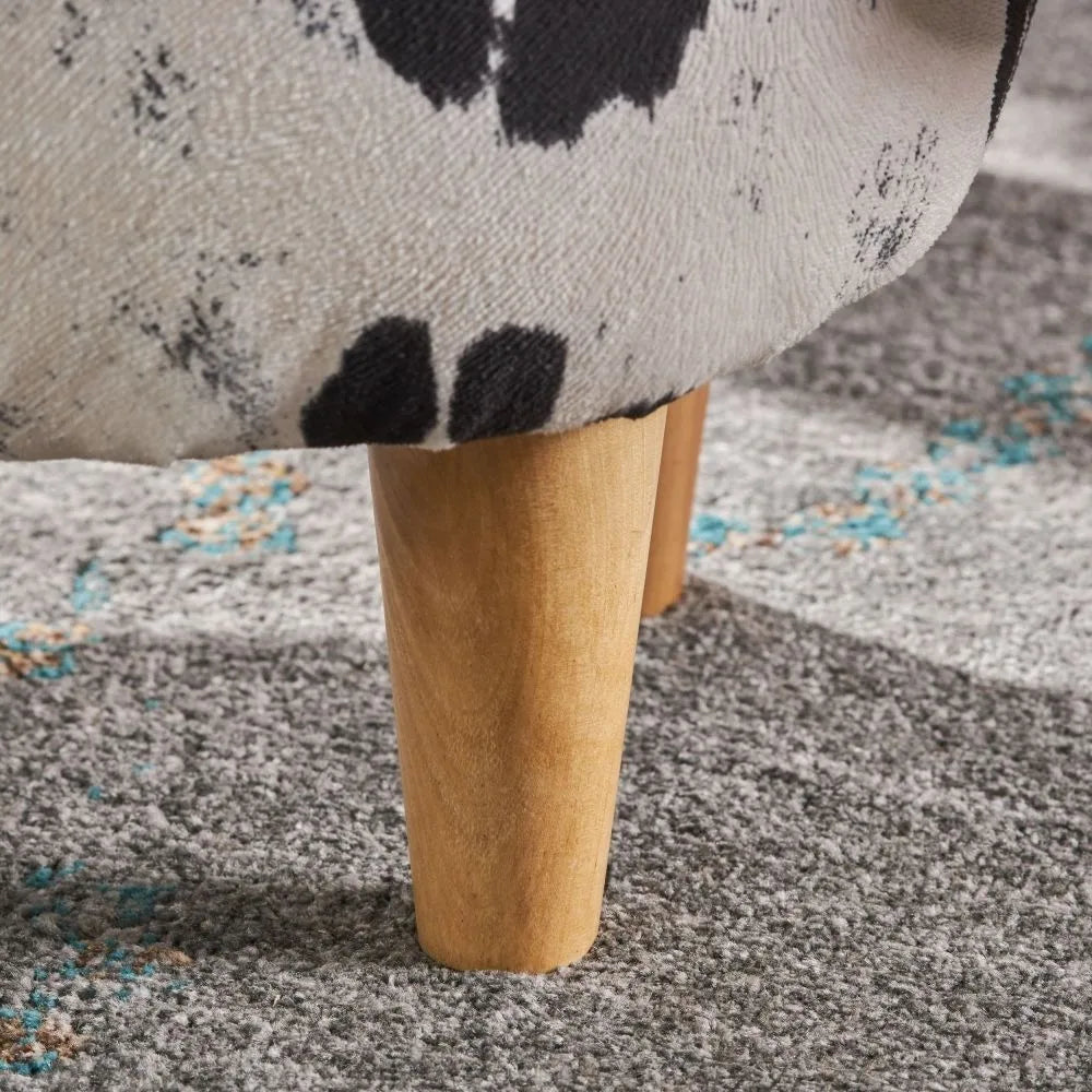 Cow Ottoman with Velvet Fabric in Two Colors