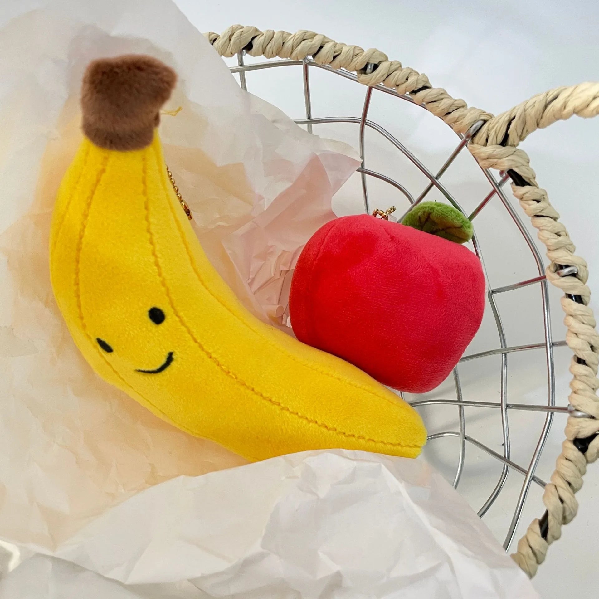 Mini Fruit Plush Toy Keychains – Banana, Apple & More, 4" | 10 cm
