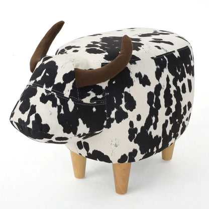 Cow Ottoman with Velvet Fabric in Two Colors