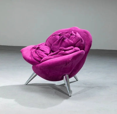 Rose Akzentstuhl – Elegant, Plüschig und Bequem