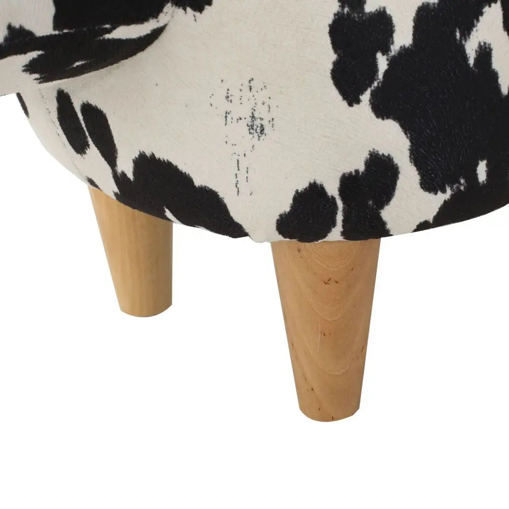 Cow Ottoman with Velvet Fabric in Two Colors