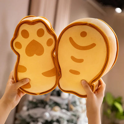 Taiyaki Cat Paw Plush Doll Pillow, 10-18" | 25-45 cm – Soft Japanese Snack Toy