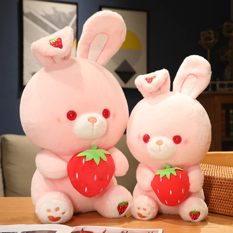 Strawberry Bunny Plushie, 11-20" | 28-50 cm