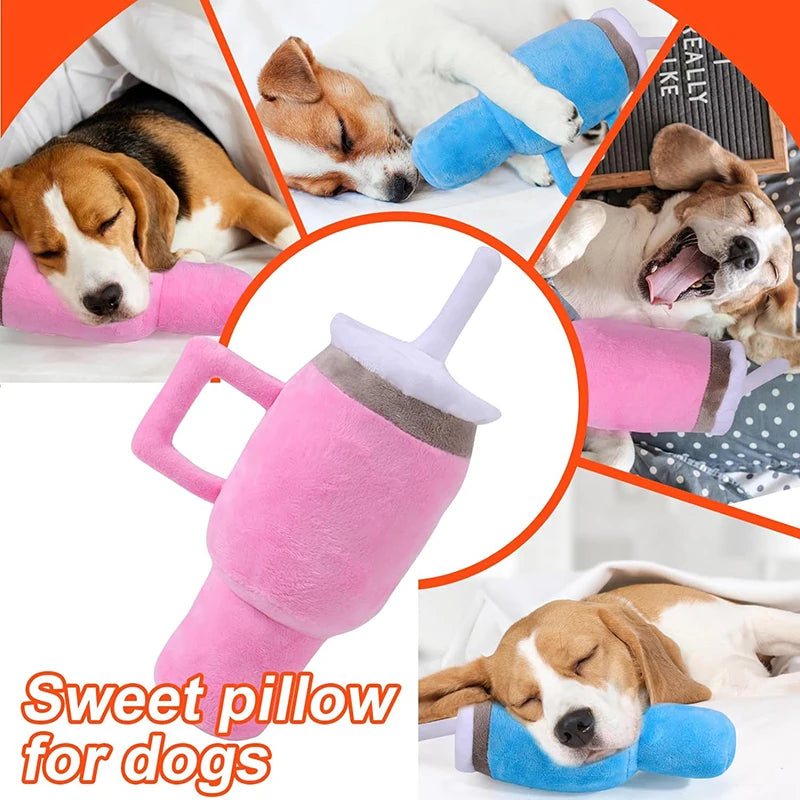 Water Bottle Squeaky Plush Toy for Dogs – Two Colors - 11" | 27 cm