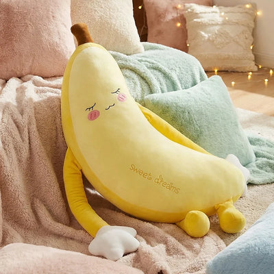 Cartoon Fruit & Animal Long Body Pillow – Banana, Eggplant, Bear Designs