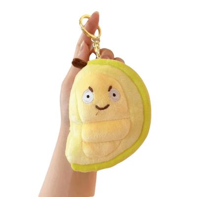 Plushie Cartoon Fruit Durian Keychain, 4" | 9.5 cm