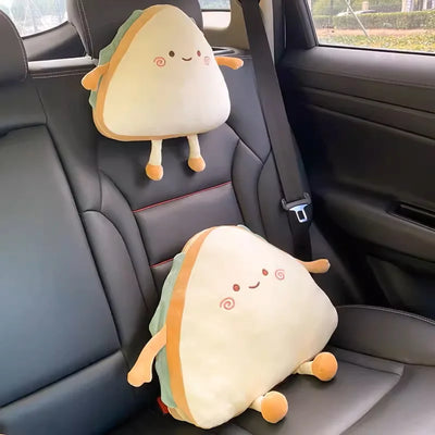 Sandwich-Shaped Plush Car Headrest – Kawaii Neck Pillow for Cars
