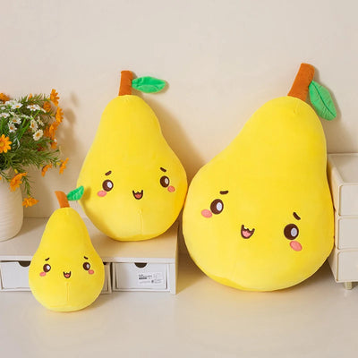 Kawaii Pear Plush Toy - Soft Stuffed Fruit Doll, 10-18" | 25-45 cm