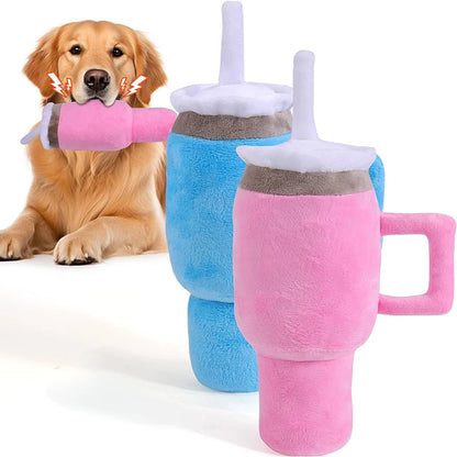 Juguete de peluche chirriante con botella de agua para perros – Dos colores - 11" | 27 centímetros