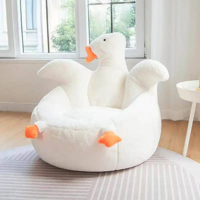 Large White Goose Plushie Chair, 26-33" | 65-85 cm