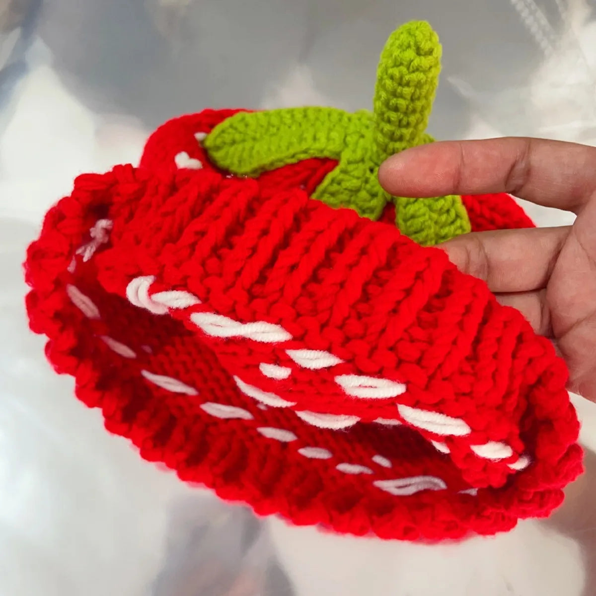 Winter Strawberry Hat | Cute Fruit-Themed Knit Beanie