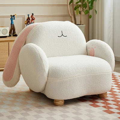 Chaise en peluche de lapin adorable pour enfants, 24"-31" | 60-71 cm