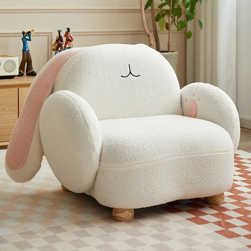 Chaise en peluche de lapin adorable pour enfants, 24"-31" | 60-71 cm