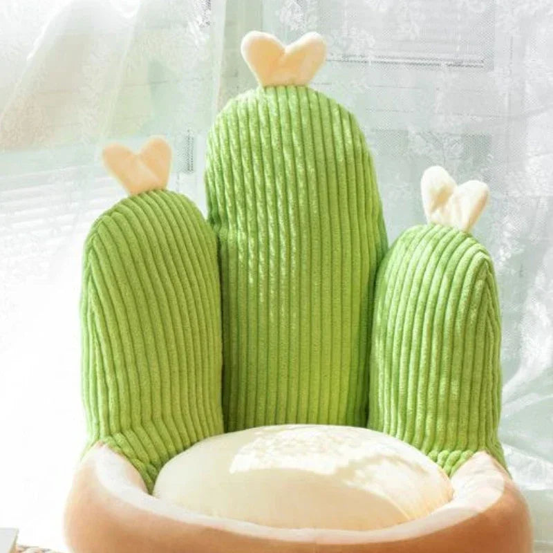 Silla de peluche de cactus Kawaii para niños