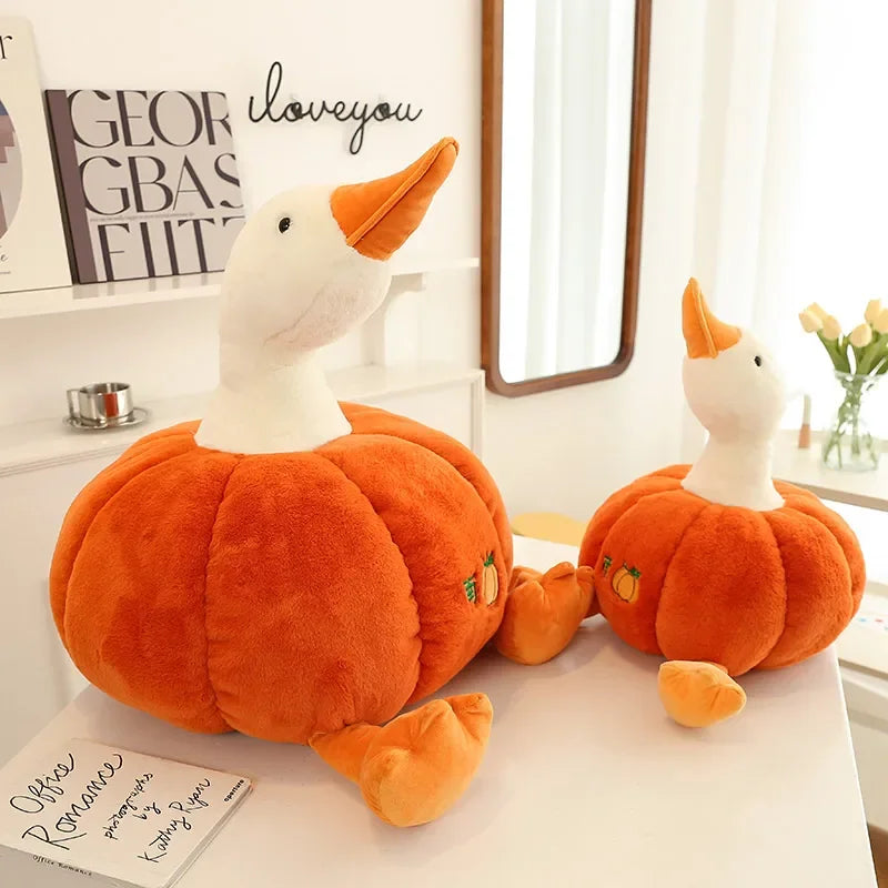 Goose Plushie Inside a Pumpkin, 14-30" | 35-75cm