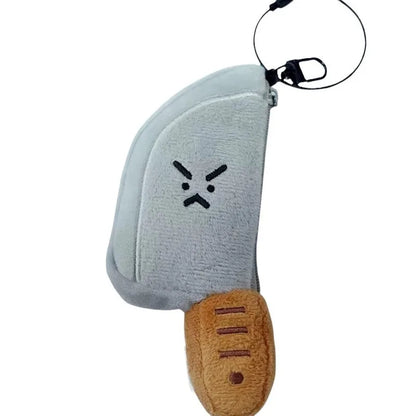 Mini Knife Plushie Keychain – Small Plush Storage for Earbuds