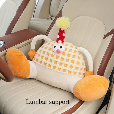 Birthday Waffle Cushion Plushie for Head/Lumbar Support, 14-20" | 35-50 cm