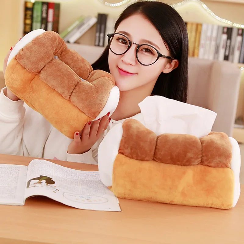 Gối nhồi bông hình ổ bánh mì đựng khăn giấy, 10" | 25cm