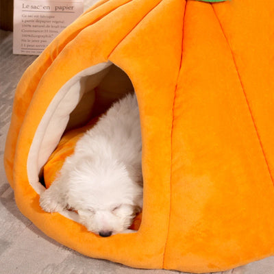 Banana-Shaped Cat & Dog Pet Bed | Kawaii Fruit Plush Sleeping Mat