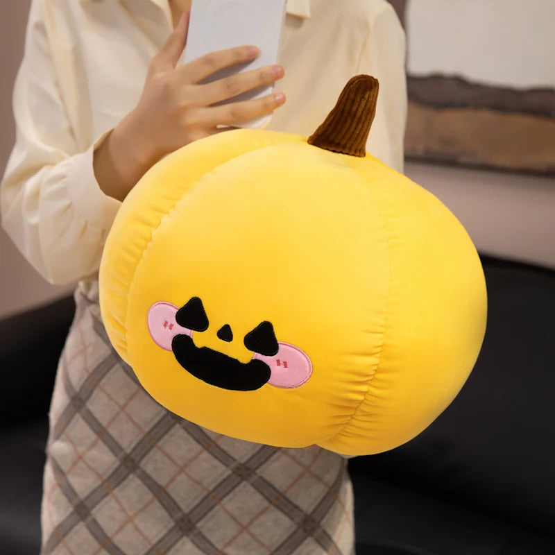 Halloween Ghost Pumpkin Plush Pillow - Soft Spooky Back Cushion, 13" | 32 cm