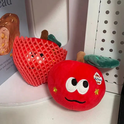 Surprise Red Apple Plush Toy | Hidden Caterpillar Ring Gift Box, 4\" | 10 cm