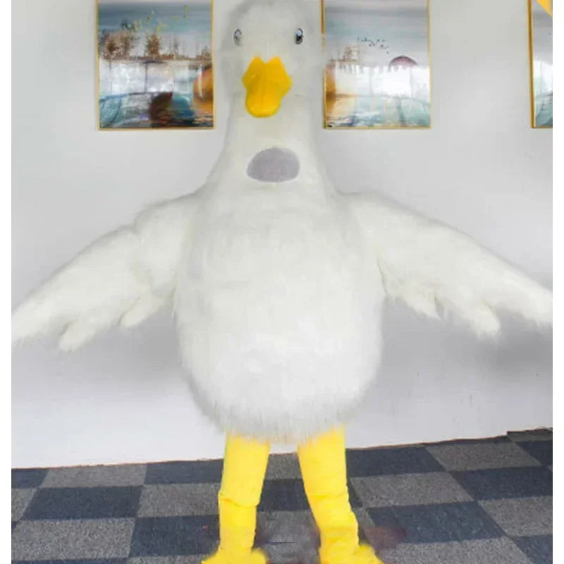 Plush Inflatable White Swan Costume