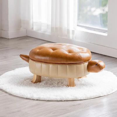 Pouf en simili cuir Turtle Time - Cinq couleurs